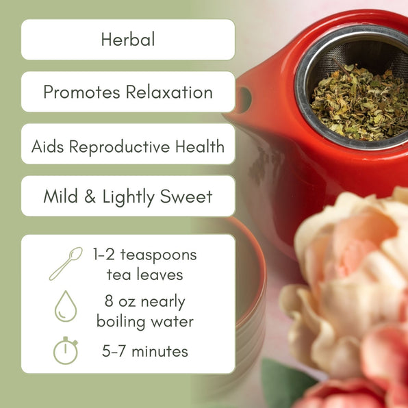 An Infographic description for Organic Damiana Tea.