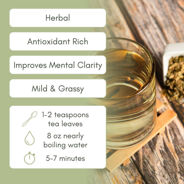 An Infographic description for Organic Ginkgo Biloba Tea.