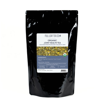 A 1/2 pound bag of Full Leaf Tea Company Organic Joint Health Loose Leaf Tea.