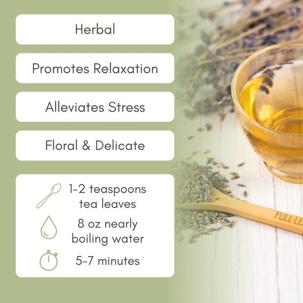 An Infographic description for Organic Lavender Tea.