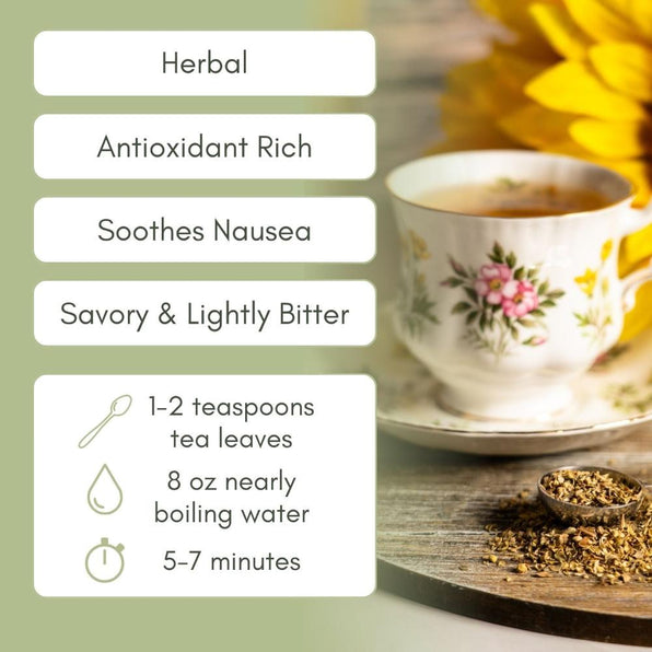 An Infographic description for Organic Oregano Tea.
