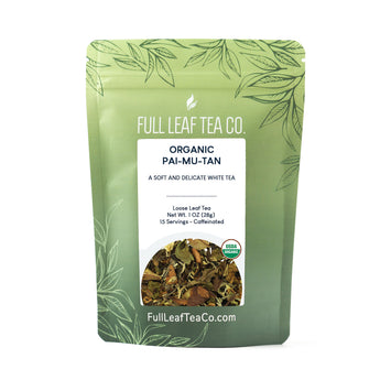 2oz bag of Organic Pai-Mu-Tan by Full Leaf Tea Company
