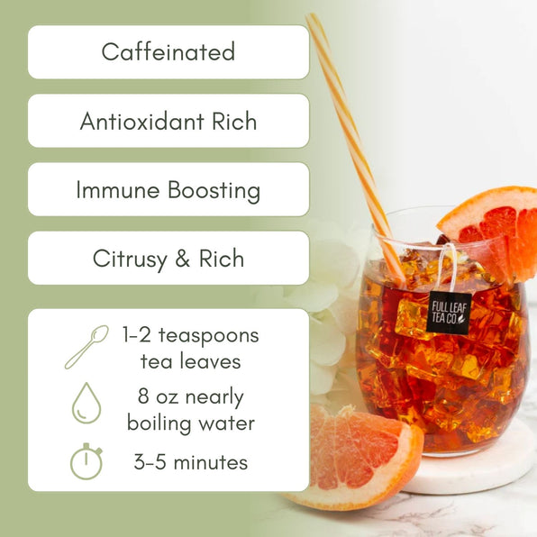 An Infographic description for Organic Kingston Earl Grey Tea.