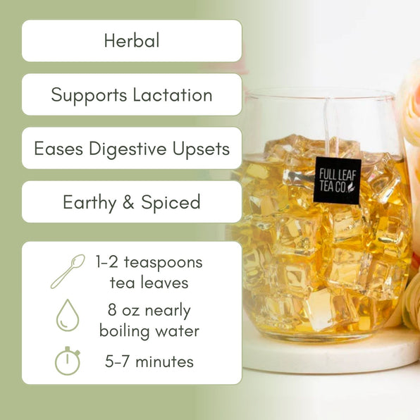 An Infographic description for Organic Lactation Boost Tea.