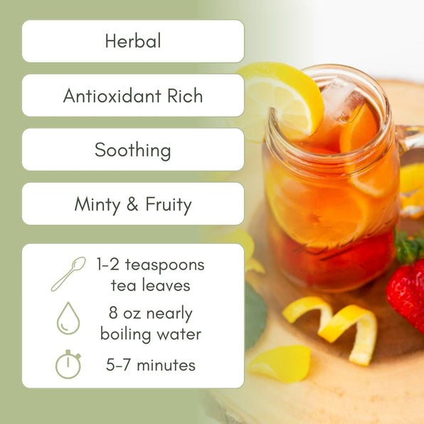 An Infographic description for Organic Northwest Sunset Tea.