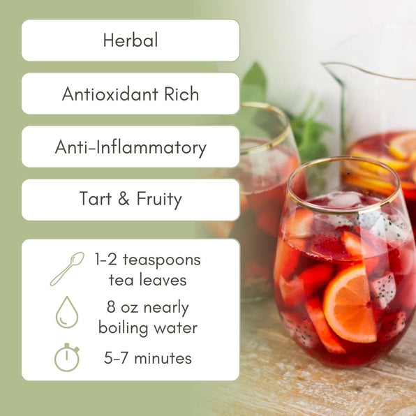 An Infographic description for Organic Passion Tea.
