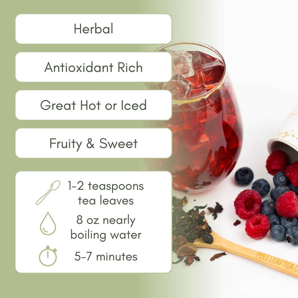 An Infographic description for Organic Very Berry Bunch Tea.