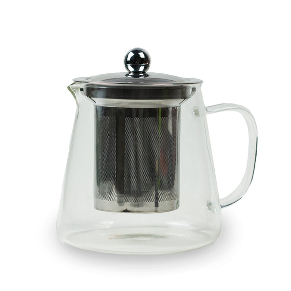 A Full Leaf Glass Infuser Teapot.