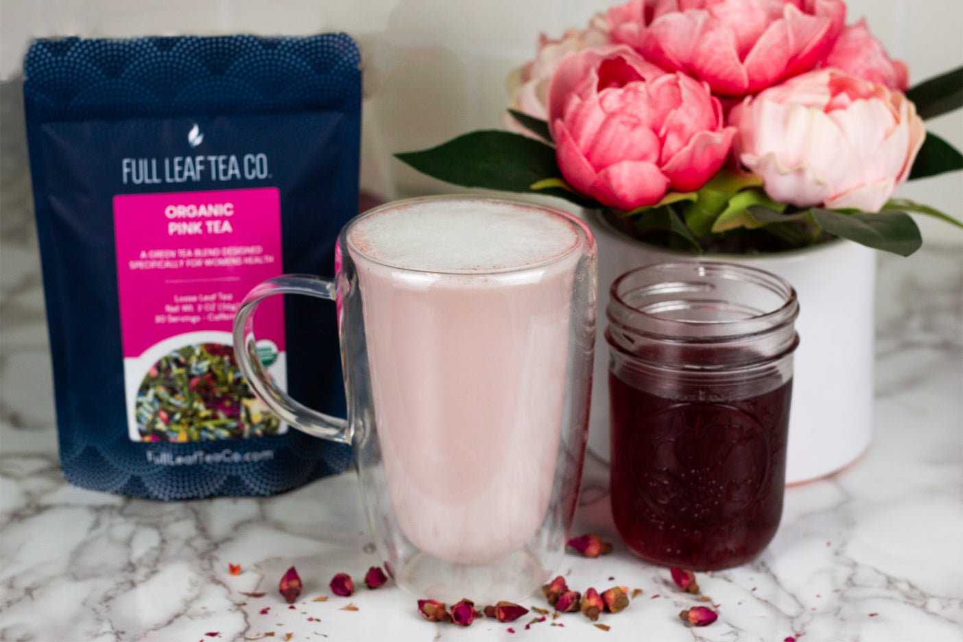 Honey Rose Pink Tea Latte - Full Leaf Tea Company