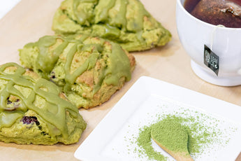 Orange Cranberry Matcha Scones with Maple Matcha Glaze - Full Leaf Tea Company