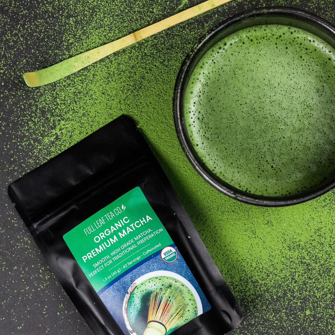 Té verde matcha premium lata de 1.5 oz (aproximadamente 40 porciones) |  Full Leaf Tea Co.