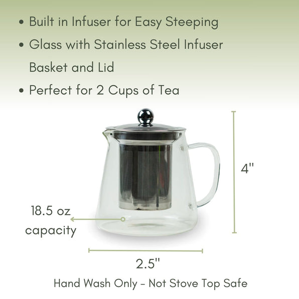 Full Leaf Glass Infuser Teapot