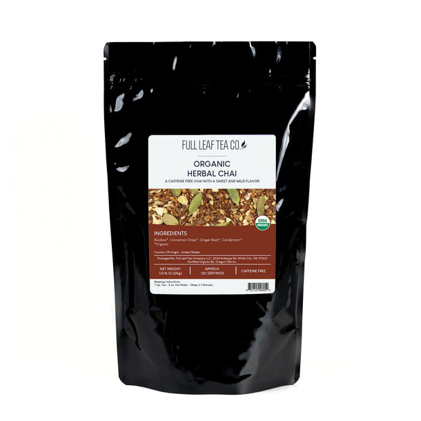 Organic Herbal Chai - Loose Leaf Tea - Full Leaf Tea Company - 1/2 lb Bulk Bag (approx. 120 servings)