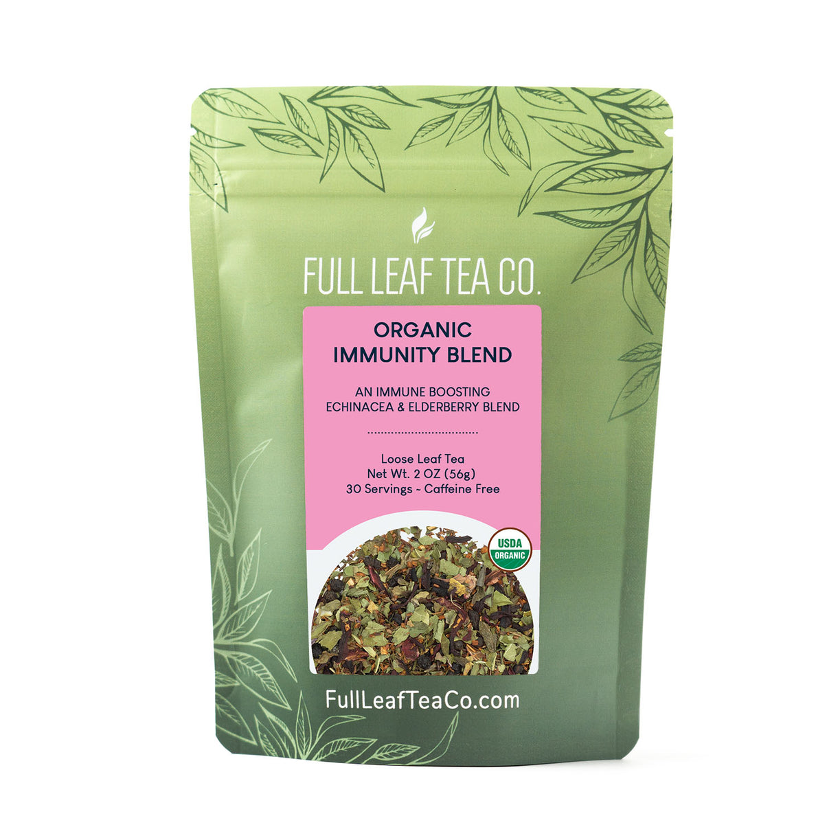 Organic Immunity Blend - Loose Leaf Tea - Full Leaf Tea Company - 1/2 lb Bulk Bag (approx. 120 servings)