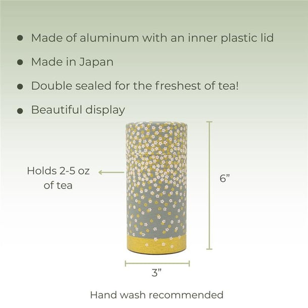 Japanese Tea Canister - Cherry Blossoms - Accessories - Full Leaf Tea Company