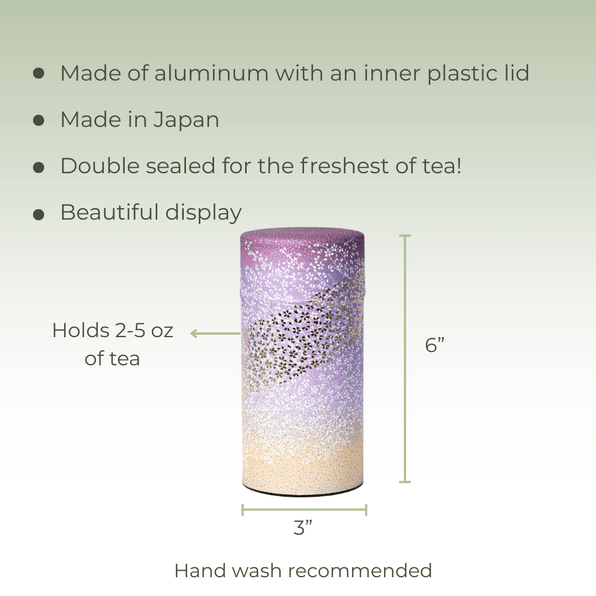 Japanese Tea Canister - Pink and Gold Flower - Accessories - Full Leaf Tea Company