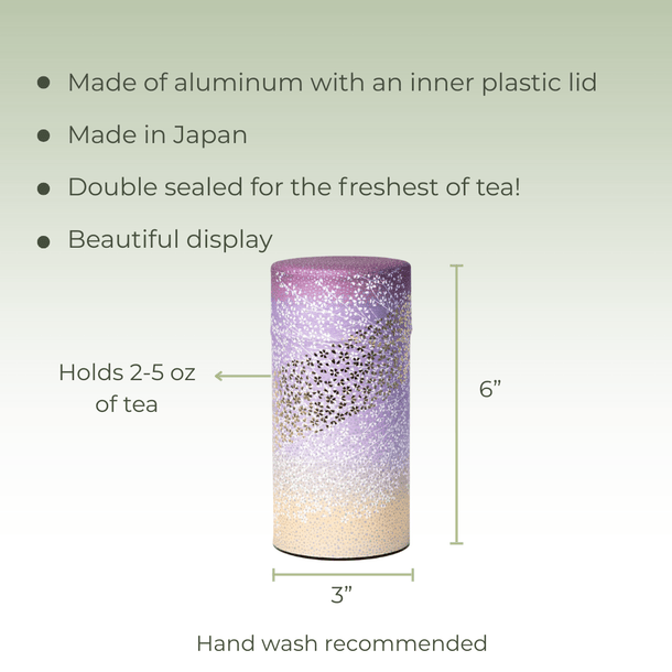Japanese Tea Canister - Pink and Gold Flower - Accessories - Full Leaf Tea Company