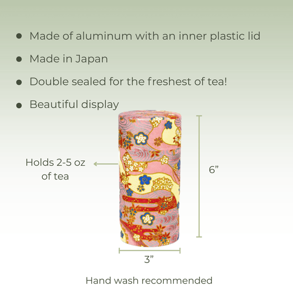 Japanese Tea Canister - Pink Floral - Accessories - Full Leaf Tea Company