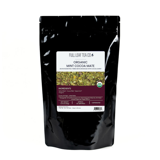 Organic Mint Cocoa Mate - Yerba Mate - Full Leaf Tea Company - 2 oz Bag (approx. 30 servings)