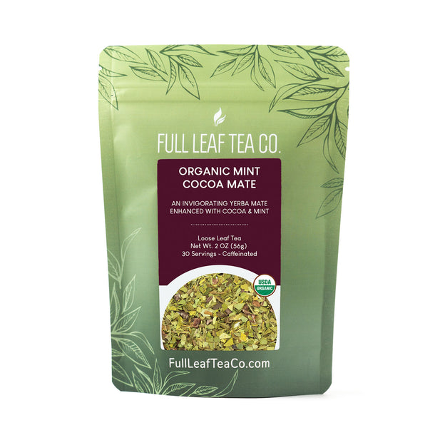 Organic Mint Cocoa Mate - Yerba Mate - Full Leaf Tea Company - 1/2 lb Bulk Bag (approx. 120 servings)