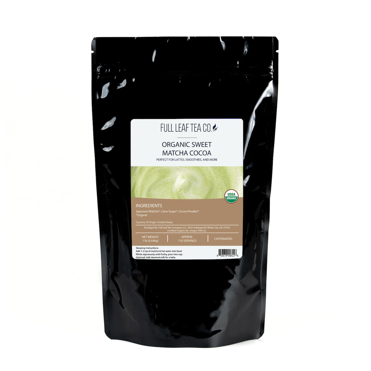 Organic Sweet Matcha Cocoa - Matcha - Full Leaf Tea Company - 1lb Bulk Bag (approx. 110 servings) Best Value!