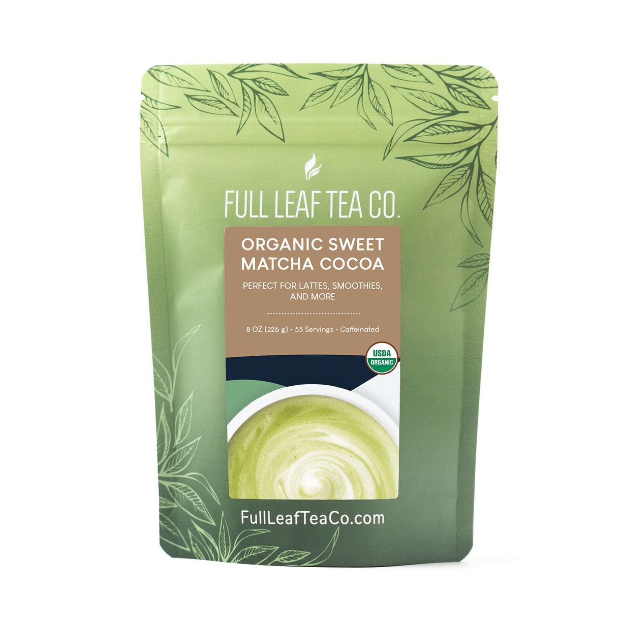 Organic Sweet Matcha Cocoa - Matcha - Full Leaf Tea Company - 8 oz Bag (approx. 55 servings)