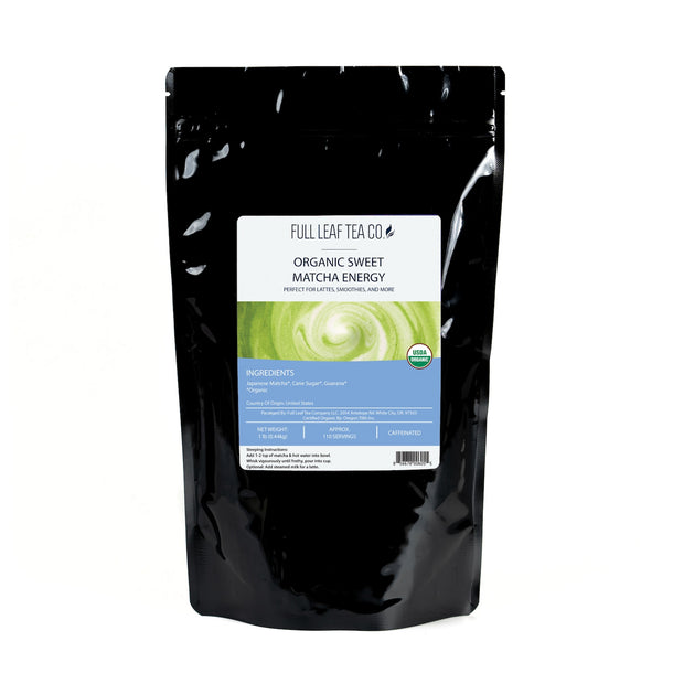 Organic Sweet Matcha Energy - Matcha - Full Leaf Tea Company - 1lb Bulk Bag (approx. 110 servings) Best Value!