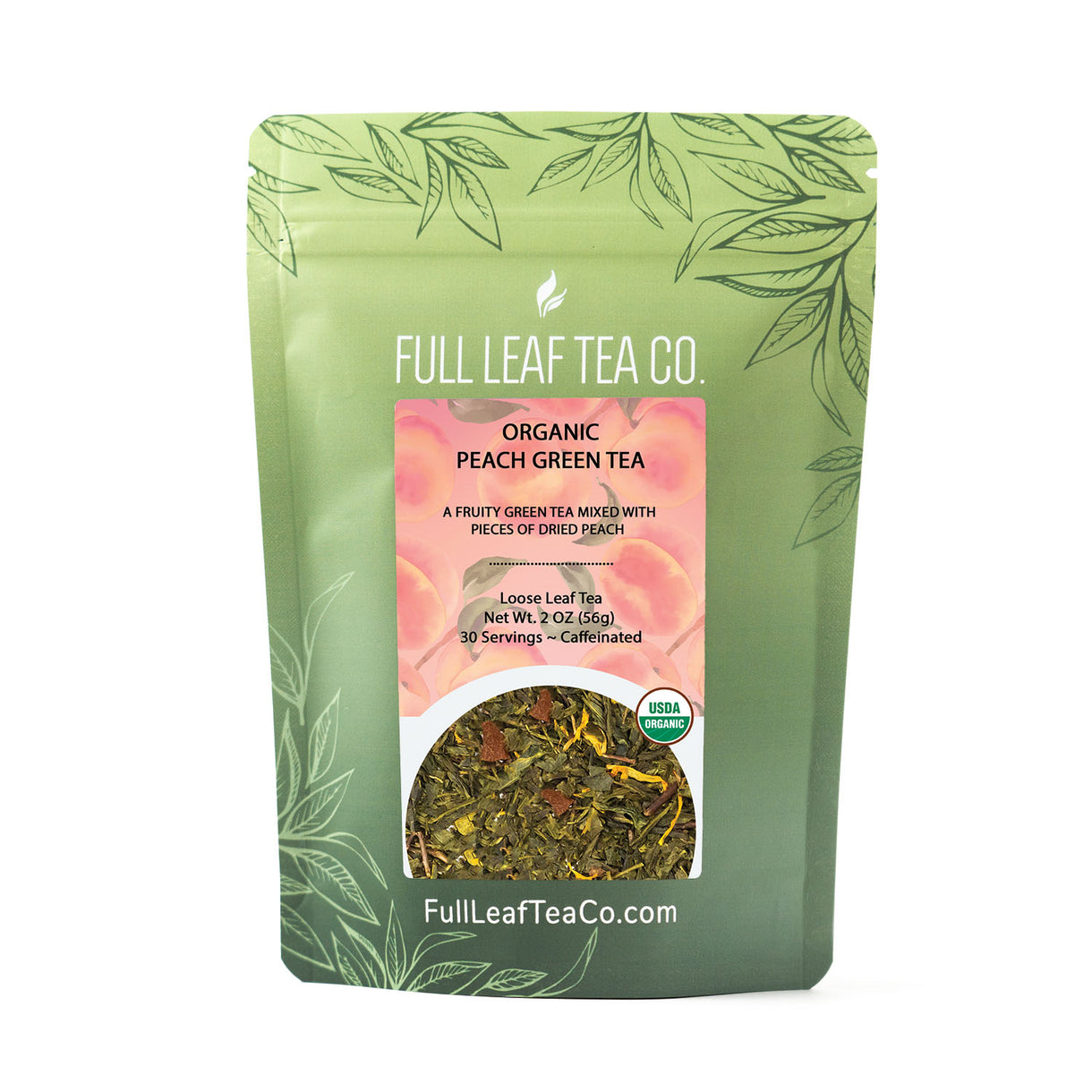 Organic Peach Green Tea - Loose Leaf Tea - Full Leaf Tea Company