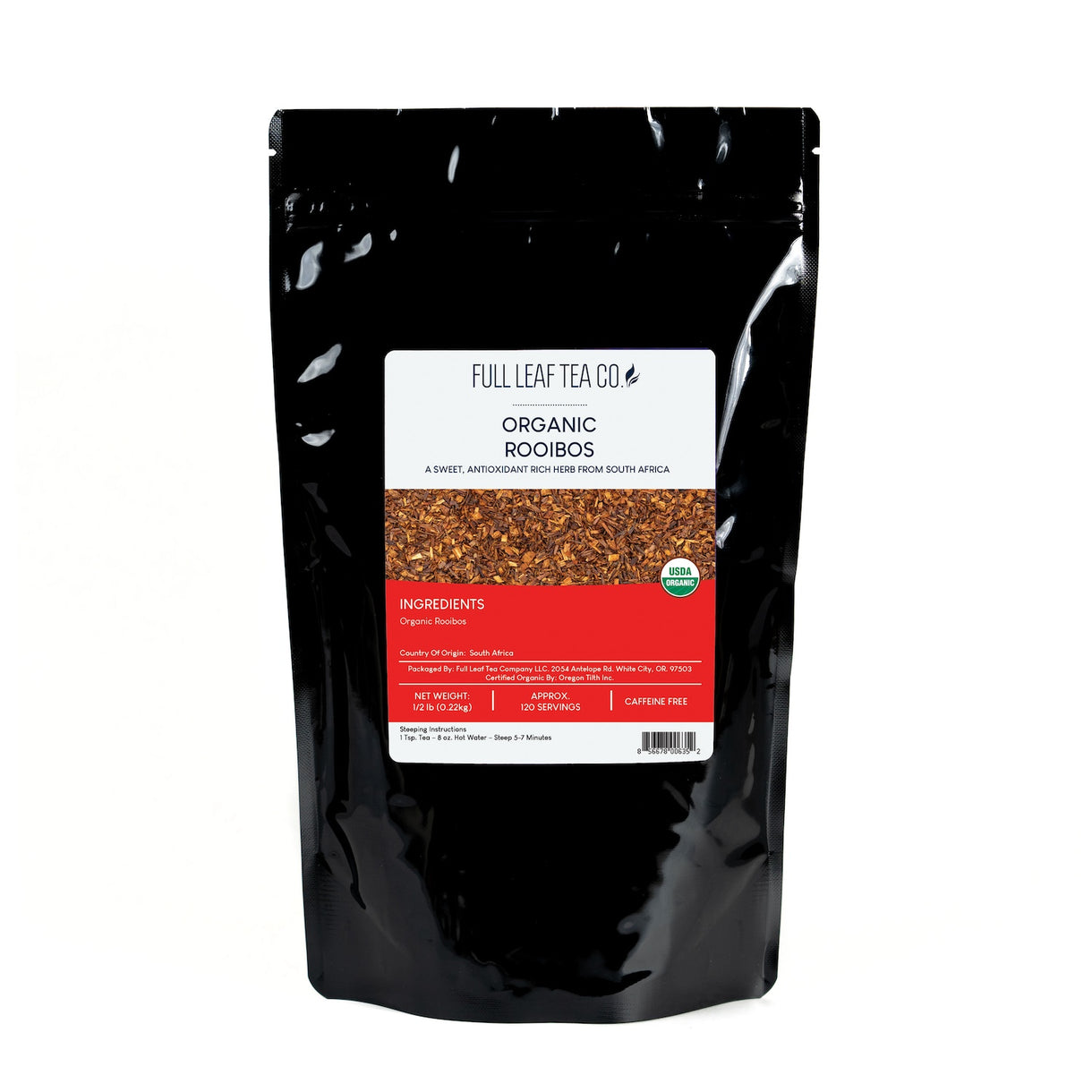 Organic Rooibos - Loose Leaf Tea - Full Leaf Tea Company - 1/2 lb Bulk Bag (approx. 120 servings)