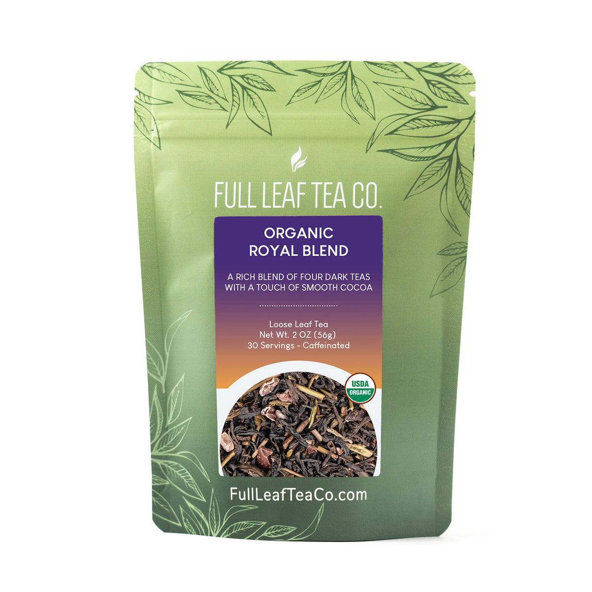 Organic Royal Blend - Loose Leaf Tea - Full Leaf Tea Company - 1/2 lb Bulk Bag (Approx. 120 Servings)