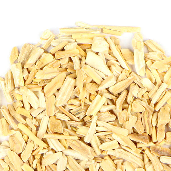 Pile of shatavari root on a white background