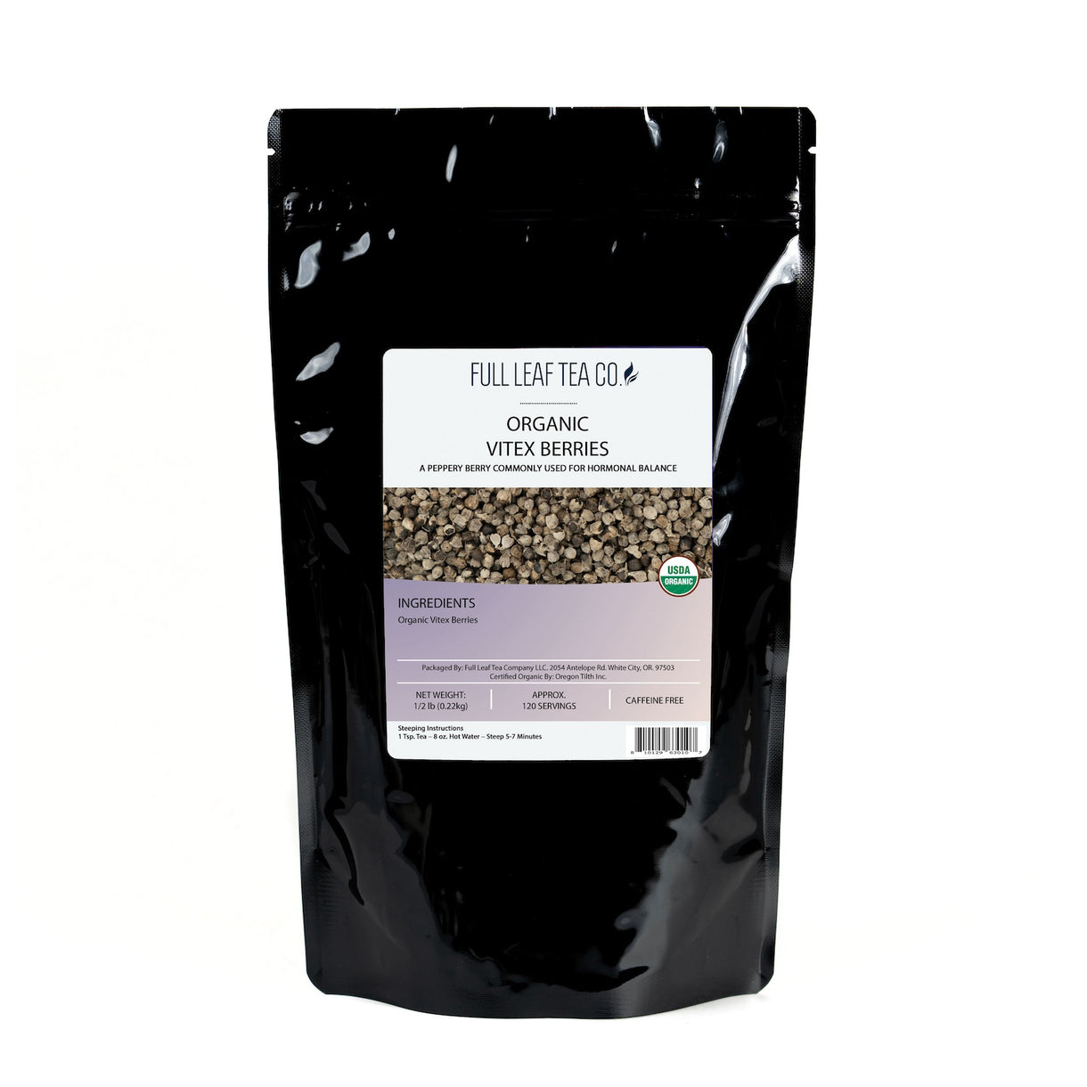 Organic Vitex Berries - Loose Leaf Tea - Full Leaf Tea Company - 1/2 lb Bulk Bag (approx. 120 servings)