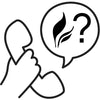 Phone handset icon representing a customer service or contact phone call.