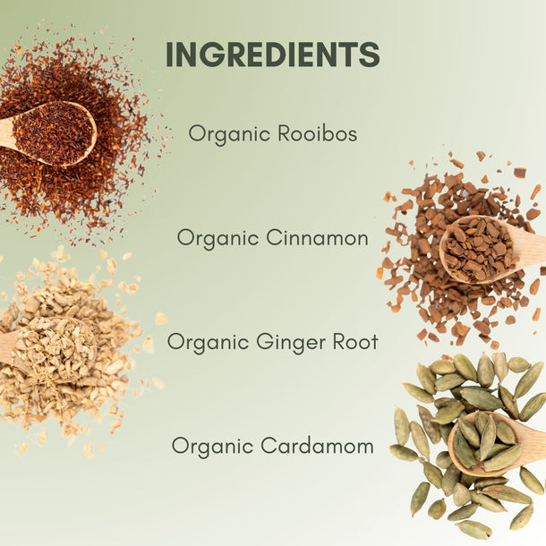Organic Herbal Chai - Loose Leaf Tea - Full Leaf Tea Company - Ingredients Listed on Page