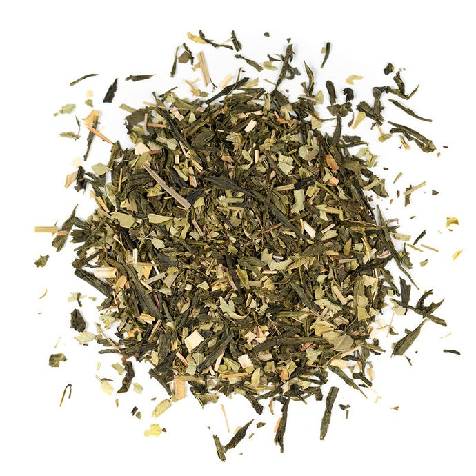 Jade bliss tea mix on a white background