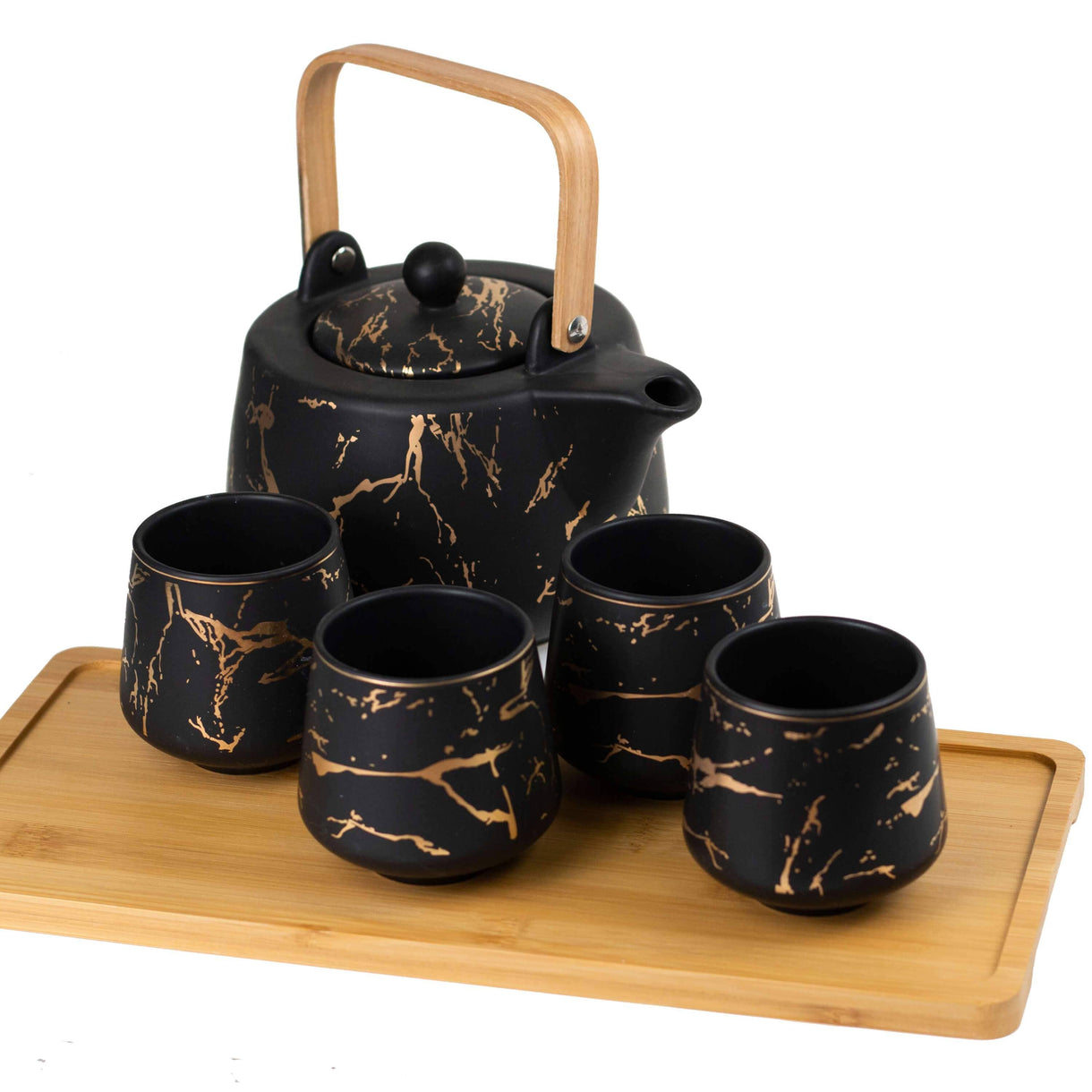 Ceramic Gold Marbled Tea Set - Kitchen & Dining - Full Leaf Tea Company