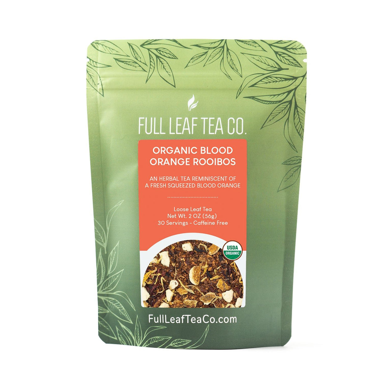 Organic Blood Orange Rooibos - Loose Leaf Tea - Full Leaf Tea Company - 2 oz Bag (approx. 30 servings)