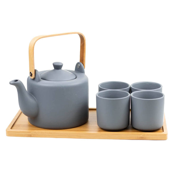 Ceramic Tea Set For 4 - Light Grey – Full Leaf Tea Company