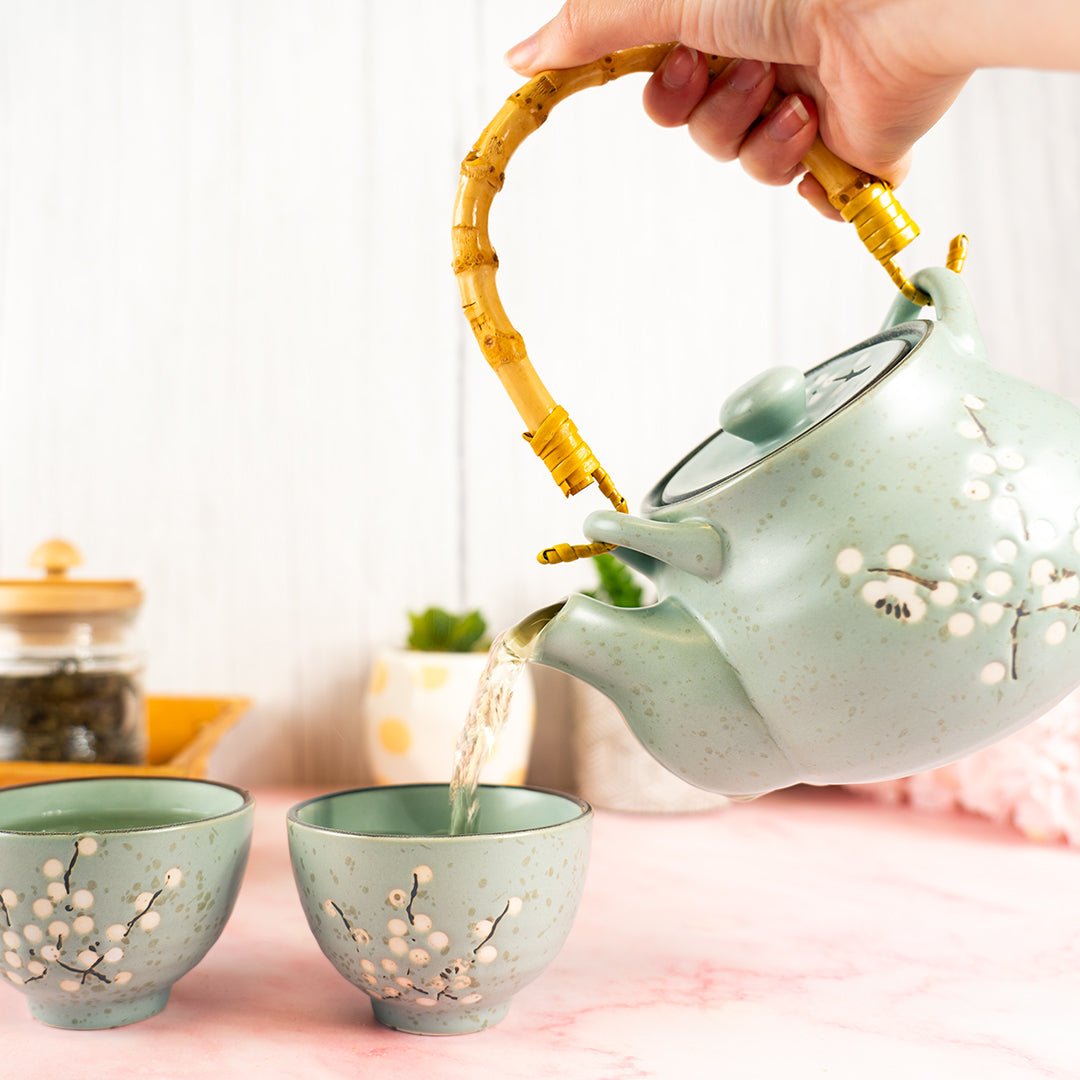 Jade Blossom Ceramic Tea Set - Accessories - Full Leaf Tea Company