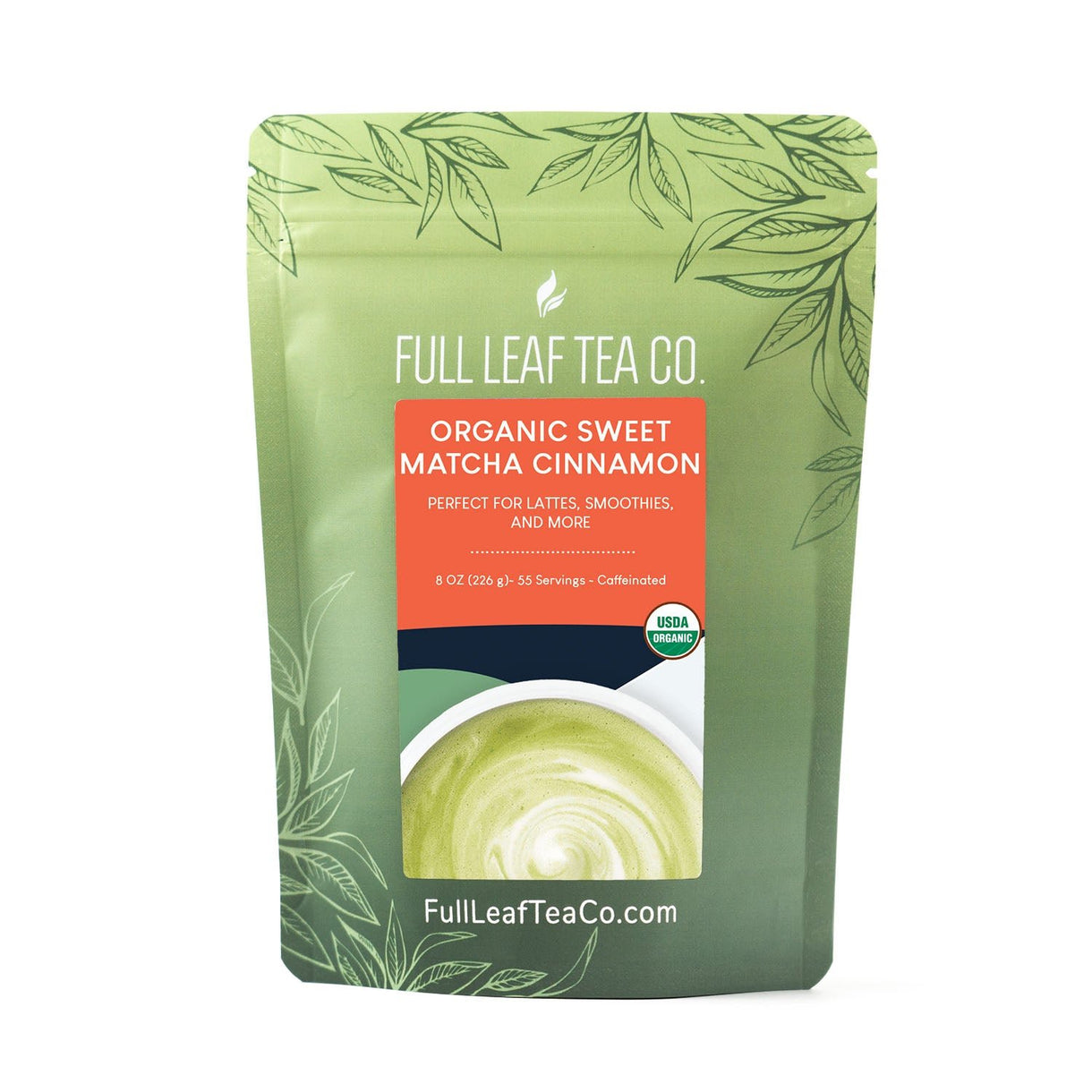 Organic Sweet Matcha Cinnamon - Matcha - Full Leaf Tea Company - 8 oz Bag (approx. 55 servings)