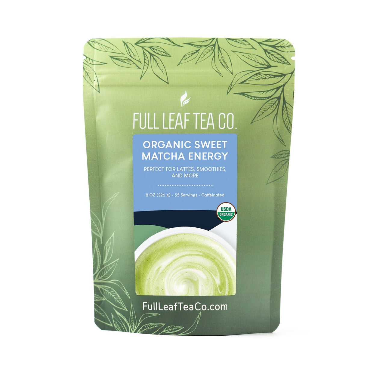 Organic Sweet Matcha Energy - Matcha - Full Leaf Tea Company - 8 oz Bag (approx. 55 servings)