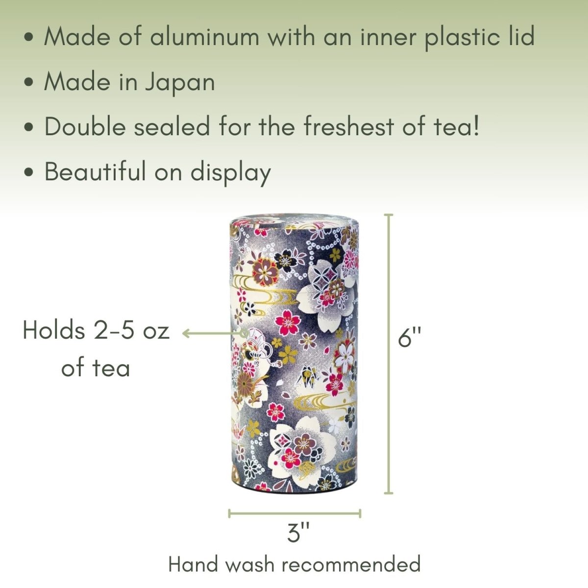 Japanese Tea Canister - Japanese Floral - Accessories - Full Leaf Tea Company