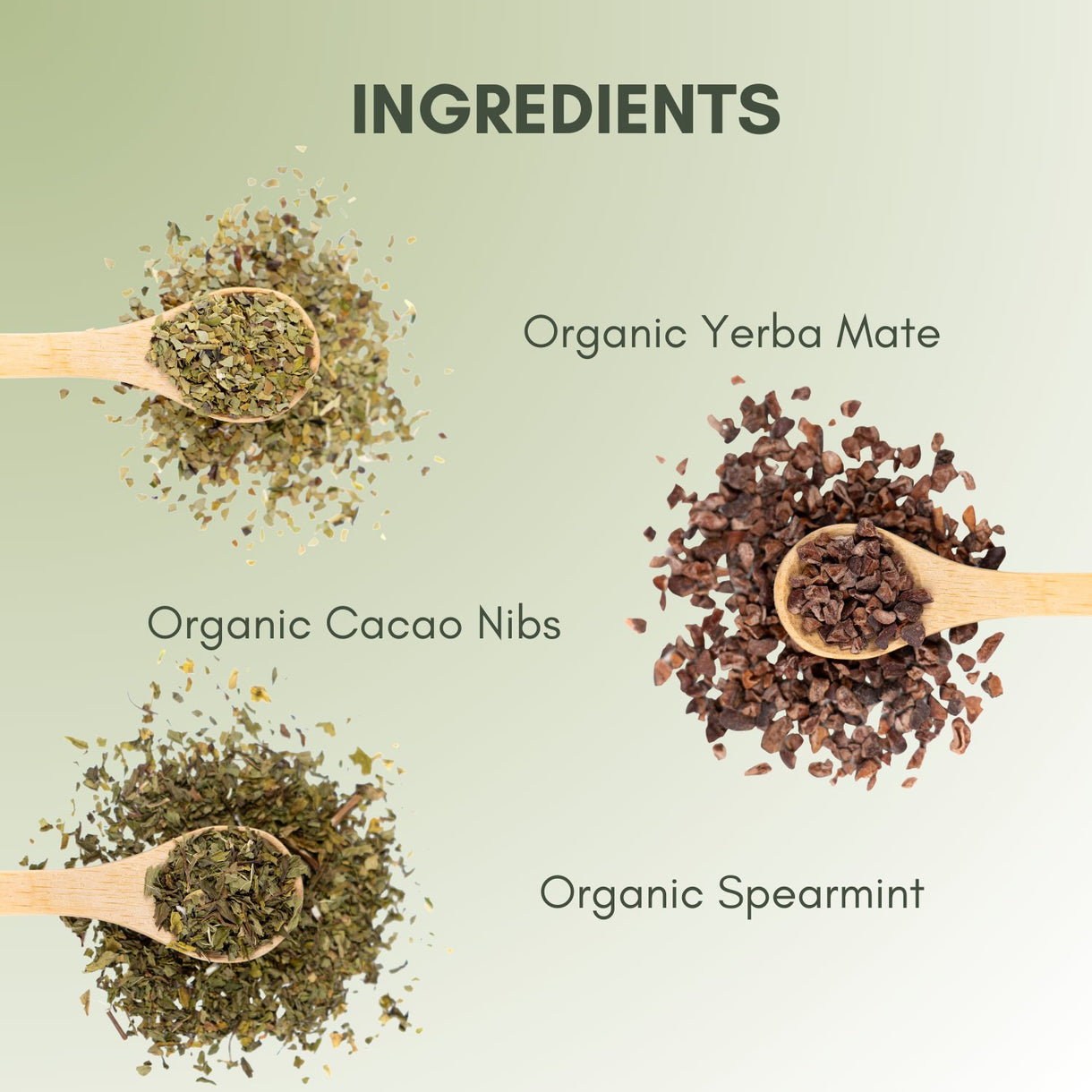 Organic Mint Cocoa Mate - Yerba Mate - Full Leaf Tea Company - Ingredients, Listed on Page