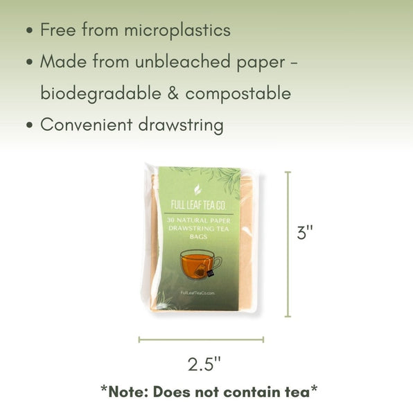 Natural Paper Drawstring Tea Bags - Accessories - Full Leaf Tea Company