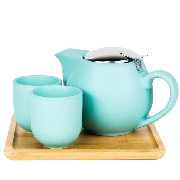 Soft Cyan "Tea for Two"- Ceramic Tea Set  -  Accessories  -  Full Leaf Tea Company