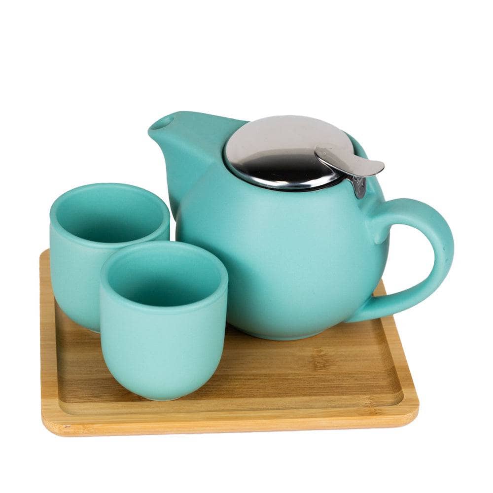 Soft Cyan "Tea for Two"- Ceramic Tea Set  -  Accessories  -  Full Leaf Tea Company